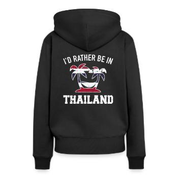 La Thaïlande - Sweat à capuche Premium bio Femme - noir - Dos - Julia (174cm)