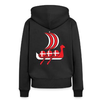 Viking danois - Sweat à capuche Premium bio Femme - noir - Dos - Julia (174cm)