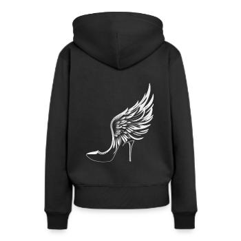 Highheels mit Flügeln - Frauen Premium Bio Hoodie - Schwarz - Hinten - Julia (174cm)