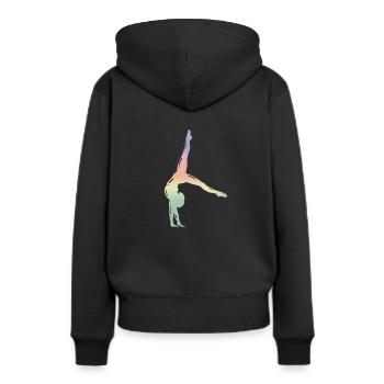 Turnerin Bodenturnen - Frauen Premium Bio Hoodie - Schwarz - Hinten - Julia (174cm)