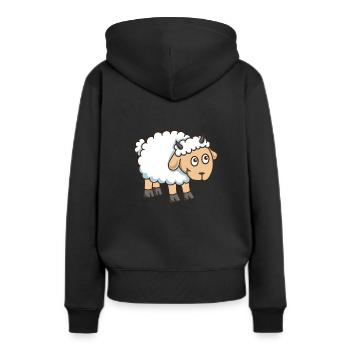 Lustiges Schaf Schafbock Bauernhof Schäfer - Frauen Premium Bio Hoodie - Schwarz - Hinten - Julia (174cm)