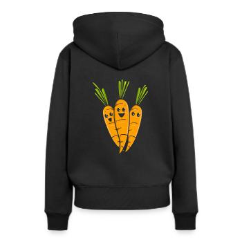 Carottes betteraves carottes carotte carotte - Sweat à capuche Premium bio Femme - noir - Dos - Julia (174cm)