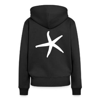 étoile de mer - Sweat à capuche Premium bio Femme - noir - Dos - Julia (174cm)