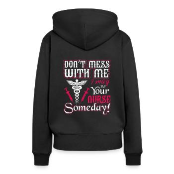 Krankenschwester Pflegekräfte Krankenhaus - Frauen Premium Bio Hoodie - Schwarz - Hinten - Julia (174cm)