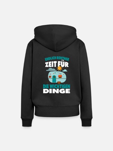 Endlich Rentner Camping Rentner - Frauen Premium Bio Hoodie - Schwarz