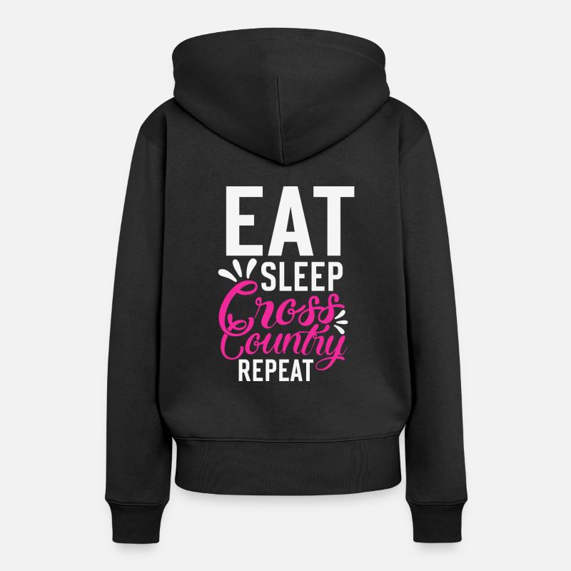 Manger Dormir Ski de fond Répétition Motivation - Sweat à capuche Premium bio Femme - noir