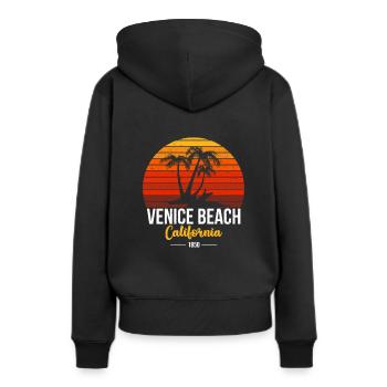 Venice Beach Californie - Sweat à capuche Premium bio Femme - noir - Dos - Julia (174cm)