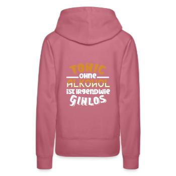 Tonic Sans alcool est en quelque sorte Ginlos Gin - Sweat à capuche Premium bio Femme - mauve - Dos - Isabella (175cm)