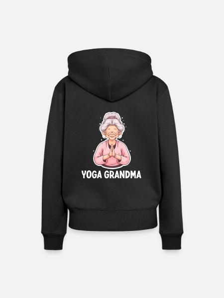 Yoga Grandma - Frauen Premium Bio Hoodie - Schwarz