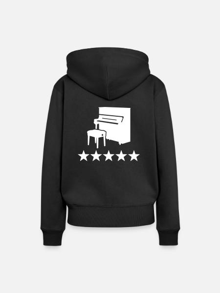 Klavier - Frauen Premium Bio Hoodie - Schwarz