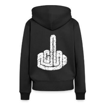 acab tekno 23 - Frauen Premium Bio Hoodie - Schwarz - Hinten - Julia (174cm)
