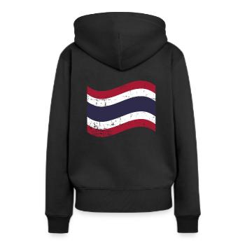La Thaïlande - Sweat à capuche Premium bio Femme - noir - Dos - Julia (174cm)