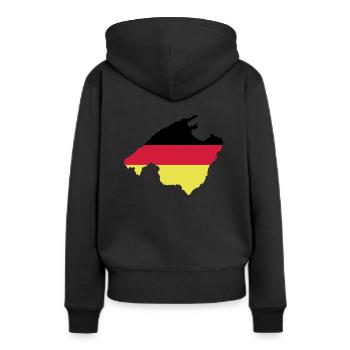 Majorque - Sweat à capuche Premium bio Femme - noir - Dos - Julia (174cm)