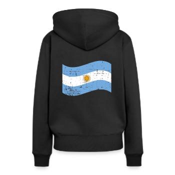 Argentinien - Frauen Premium Bio Hoodie - Schwarz - Hinten - Julia (174cm)