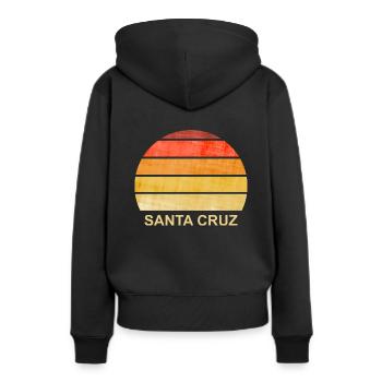Santa Cruz Retro - Frauen Premium Bio Hoodie - Schwarz - Hinten - Julia (174cm)