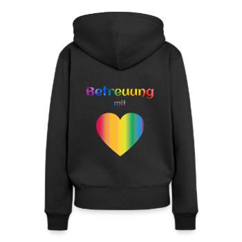 Aide-soignant, cadeau, empathie, soins, coeur - Sweat à capuche Premium bio Femme - noir - Dos - Julia (174cm)