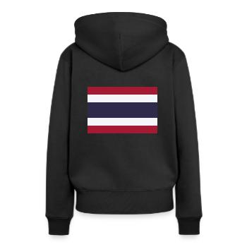 Thailand - Frauen Premium Bio Hoodie - Schwarz - Hinten - Julia (174cm)
