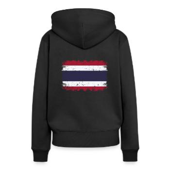 La Thaïlande - Sweat à capuche Premium bio Femme - noir - Dos - Julia (174cm)