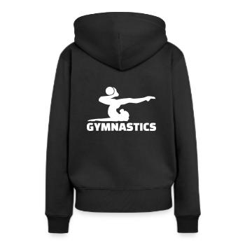 Gymnastik - Frauen Premium Bio Hoodie - Schwarz - Hinten - Julia (174cm)