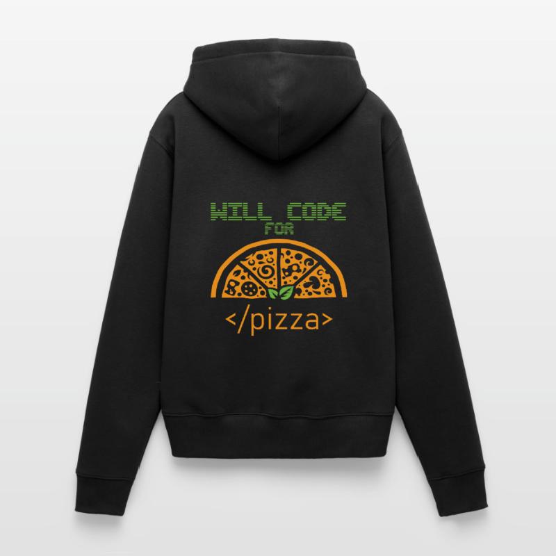 Will code for Pizza Programmer Nerd Developer Frauen Premium Bio Hoodie