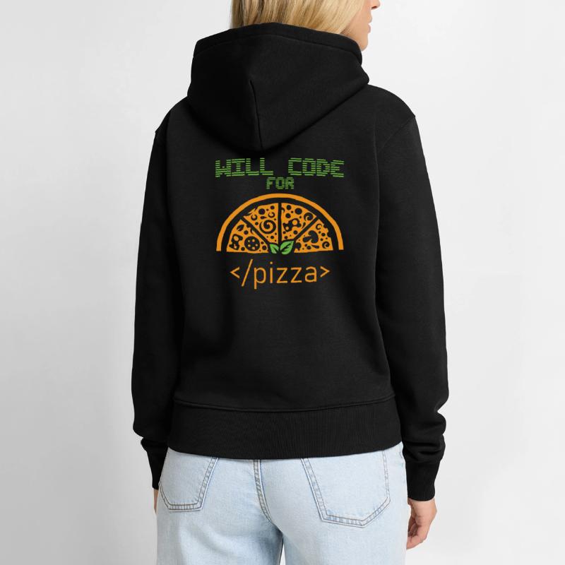Will code for Pizza Programmer Nerd Developer Frauen Premium Bio Hoodie