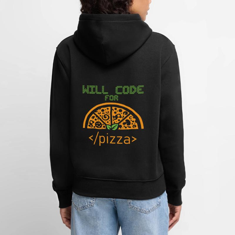 Will code for Pizza Programmer Nerd Developer Frauen Premium Bio Hoodie