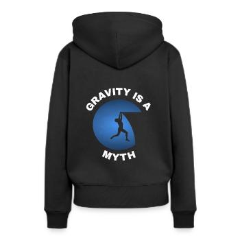 La gravité est un mythe - Sweat à capuche Premium bio Femme - noir - Dos - Julia (174cm)