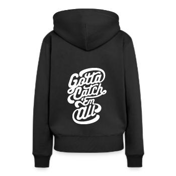 Gotta Catch Em All - Frauen Premium Bio Hoodie - Schwarz - Hinten - Julia (174cm)