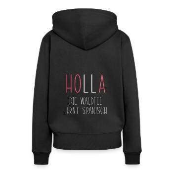 Witziger Lustiger Spruch Spanien Spanisch Geschenk - Frauen Premium Bio Hoodie - Schwarz - Hinten - Julia (174cm)
