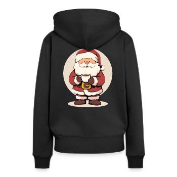 Santa Claus drinks coffee - Women’s Premium Organic Hoodie - black - Back - Julia (174cm)