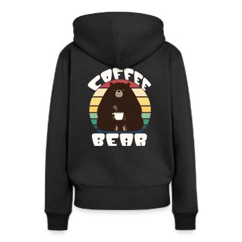 Coffee Bear - vintage look - Women’s Premium Organic Hoodie - black - Back - Julia (174cm)