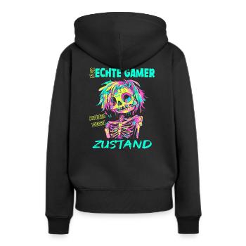 Gamer Zustand - zocken - Frauen Premium Bio Hoodie - Schwarz - Hinten - Julia (174cm)