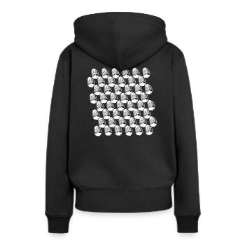 Mikrofone - Frauen Premium Bio Hoodie - Schwarz - Hinten - Julia (174cm)
