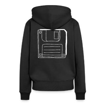 Disquette - Sweat à capuche Premium bio Femme - noir - Dos - Julia (174cm)