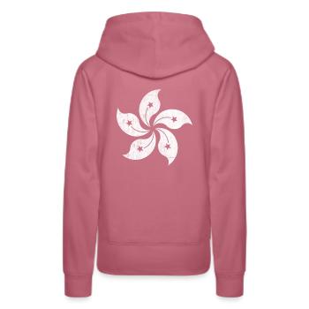 Hongkong Blume - Frauen Premium Bio Hoodie - Malve - Hinten - Isabella (175cm)