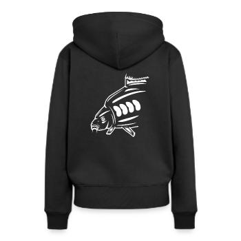 Karpfen Angeln Montage Carp Rig Shirt Geschenke - Frauen Premium Bio Hoodie - Schwarz - Hinten - Julia (174cm)