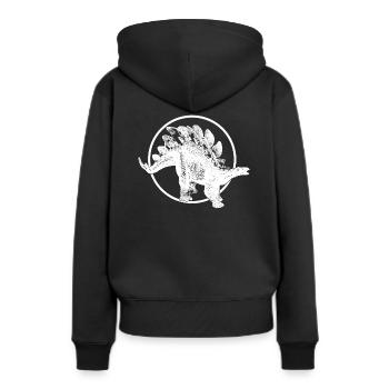 Stegosaurus - Frauen Premium Bio Hoodie - Schwarz - Hinten - Julia (174cm)