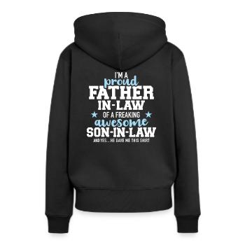 Schwiegervater - Frauen Premium Bio Hoodie - Schwarz - Hinten - Julia (174cm)