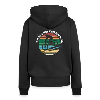 Ich Bin Selten Radlos - Fahrrad - Frauen Premium Bio Hoodie - Schwarz - Hinten - Julia (174cm)