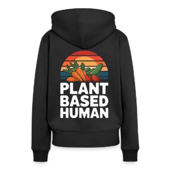 Végétarien Végétalien Végétarien Végétarien - Sweat à capuche Premium bio Femme - noir - Dos - Julia (174cm)