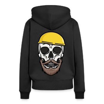 Artisanat Casque de sécurité Crâne Travaux de chantier Emploi - Sweat à capuche Premium bio Femme - noir - Dos - Julia (174cm)