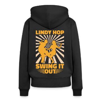 Lindy Hop Tänzer Swing Tanzpaar Swing Dance - Frauen Premium Bio Hoodie - Schwarz - Hinten - Julia (174cm)