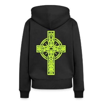 Croix Croix Crucifix Halloween - Sweat à capuche Premium bio Femme - noir - Dos - Julia (174cm)