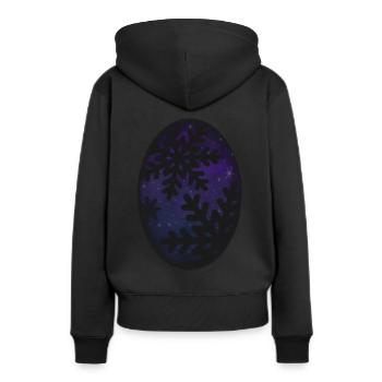 Schneeflocken & Sternenhimmel - Frauen Premium Bio Hoodie - Schwarz - Hinten - Julia (174cm)