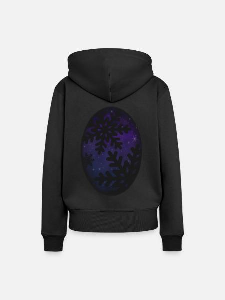 Schneeflocken & Sternenhimmel - Frauen Premium Bio Hoodie - Schwarz