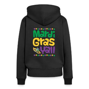 Chemise Mardi Gras Défilé de costumes de Mardi Gras - Sweat à capuche Premium bio Femme - noir - Dos - Julia (174cm)