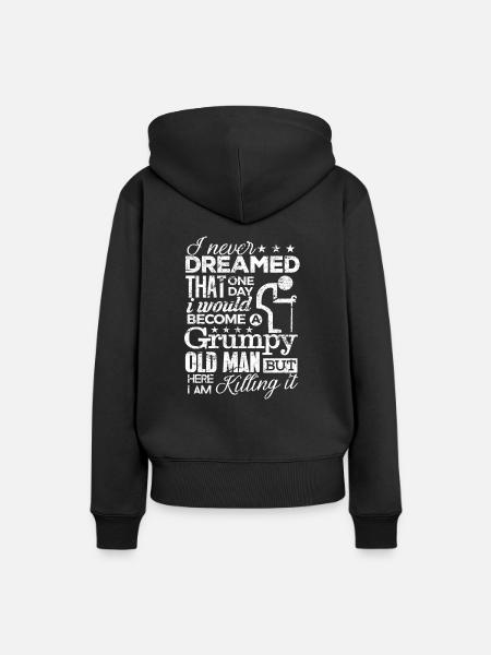 Äreä vanha mies TShirt Hauska sanoa isoisä lahja - Dame Premium hoodie, økologisk bomuld - sort