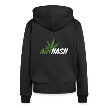 Adihash cannabis - Women’s Premium Organic Hoodie - black - Back - Julia (174cm)