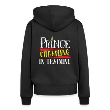Prince charmant dans la formation Crown King - Sweat à capuche Premium bio Femme - noir - Dos - Julia (174cm)