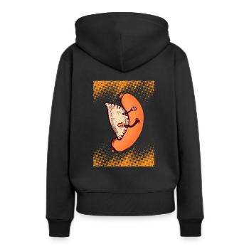 Pierogi KIELBASA Viande charcuterie raviolis - Sweat à capuche Premium bio Femme - noir - Dos - Julia (174cm)